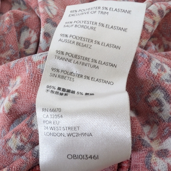 💘 Free People Say Hello Floral Mini Dress Long Sleeve Keyhole Red Ruffle Cuff - Picture 9 of 9